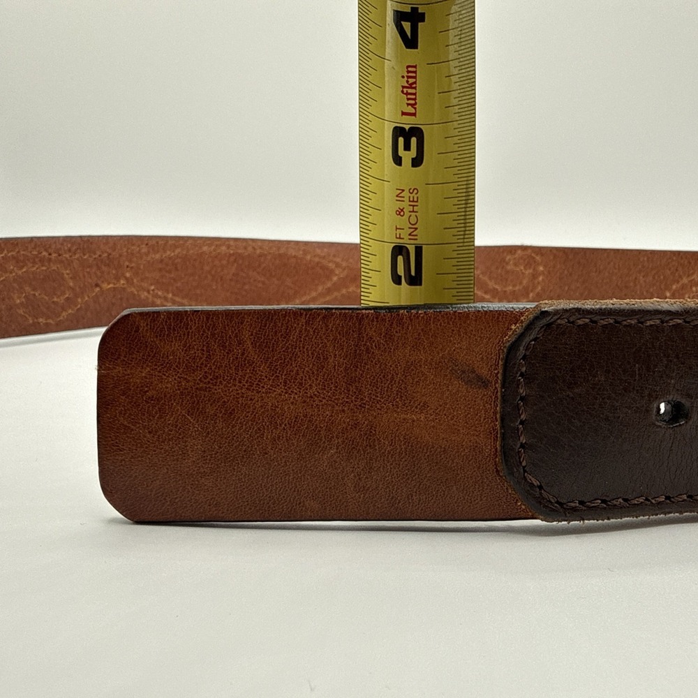 Vintage Trafalgar Leather Rawhite Horse Hair Western Style Men's Belt Sz 36 90 - Picture 10 of 10